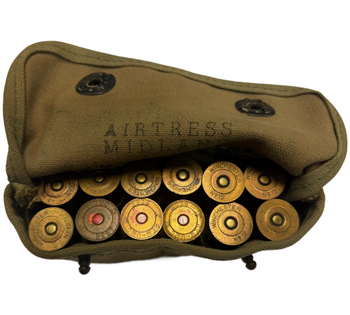 WW2 US USMC Airtress Midland 1945 Shotgun Ammo Pouch with 12 Original 00 Buck Shells by Winchester