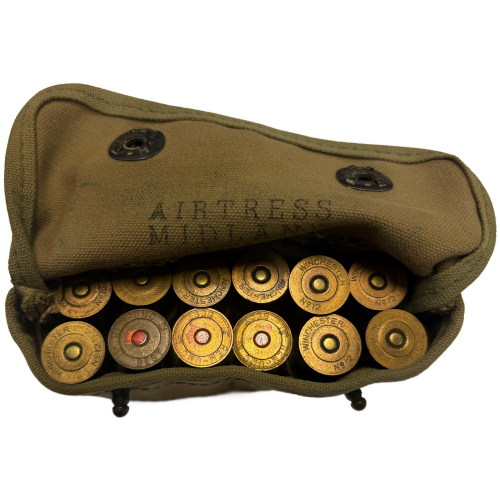 US USMC Airtress Midland 1945 Shotgun Ammo Pouch with 12 Original 00 Buck Shells by Winchester (Original) - Photo 1