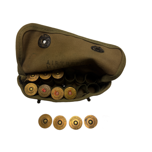 US USMC Airtress Midland 1945 Shotgun Ammo Pouch with 12 Original 00 Buck Shells by Winchester (Original) - Photo 2