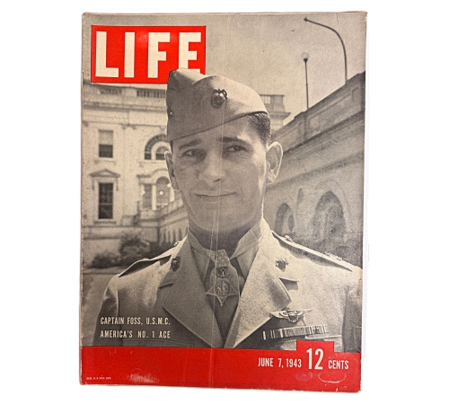 Original WW2 LIFE Magazine Dated June 7, 1943 Cover Captain Foss, USMC America's No. 1 Ace
