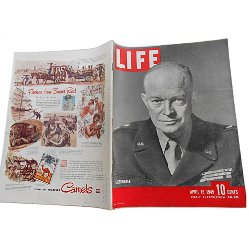 WW2 ERA LIFE Magazine Dated April 16, 1945 Cover Story Eisenhower