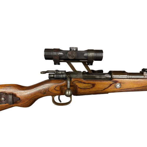  WW2 German K98 Matching 1944 Bolt-Action Caliber 8mm Sniper Rifle By JP Sauer & Sohn With gw ZF4 KZF Sniper Scope & Swept Back Mount