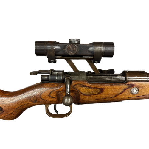  WW2 German K98 Matching 1944 Bolt-Action Caliber 8mm Sniper Rifle By JP Sauer & Sohn With gw ZF4 KZF Sniper Scope & Swept Back Mount
