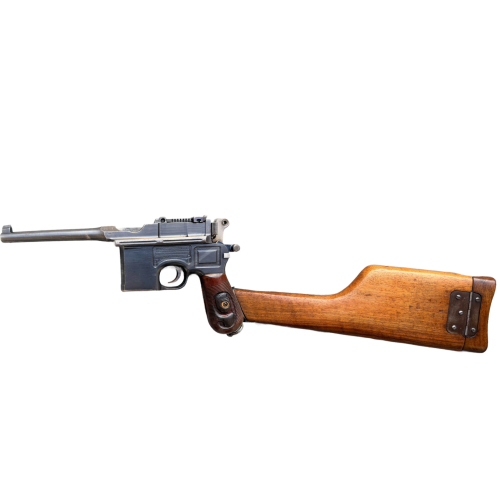 WW1 German Mauser C96 Broomhandle 9mm Pistol with Wooden Shoulder Stock/Holster
