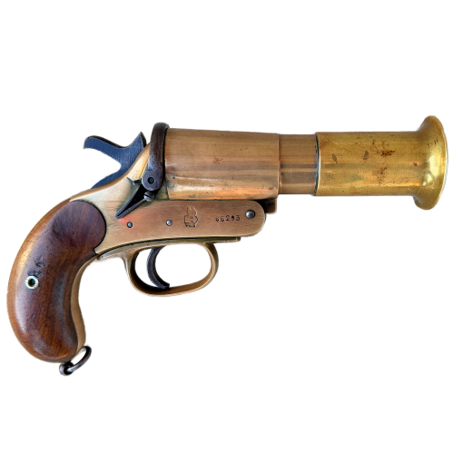 Original WW1 British 1918 MKIII Webley & Scott Brass Flare Gun for Sale