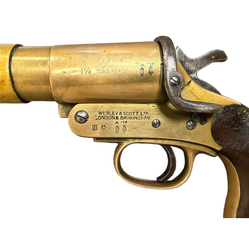 WW1 British 1918 MKIII Webley & Scott Brass Flare Gun
