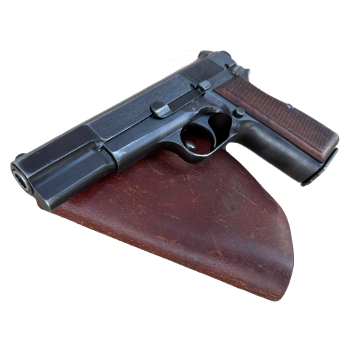 WW2 German Nazi Issue 9mm FN Browning HI-Power Caliber 9mm Pistol with Marked Leather Holster Rig (Original) - Photo 9