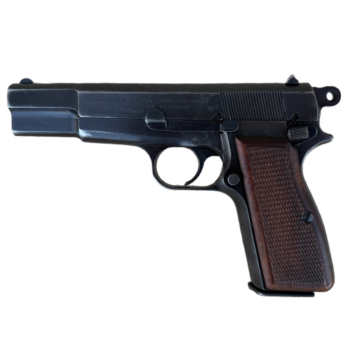 WW2 German Issue 9mm Browning HI-Power Caliber 9mm Pistol with Marked Leather Holster
