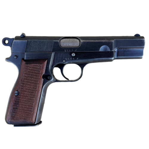 WW2 German Issue 9mm Browning HI-Power Caliber 9mm Pistol with Marked Leather Holster