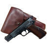 WW2 Original German Issue 9mm Browning HI-Power Caliber 9mm Pistol with Marked Leather Holster