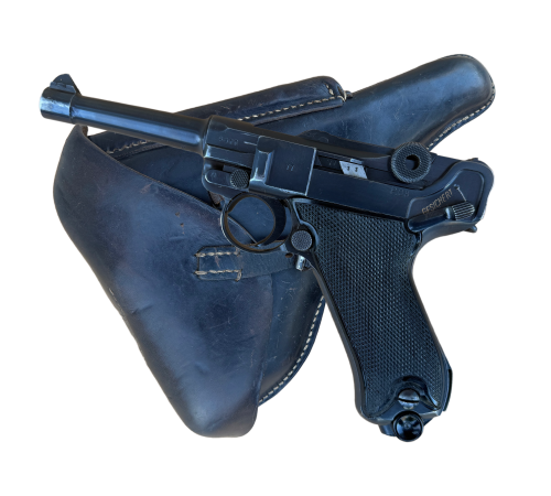 German 1941 P.08 byf 41 Black Widow All-Matching Luger Pistol with 2 Black Widow Magazines & Holster Rig for sale
