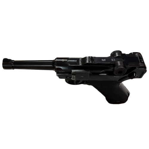 WW2 German P.08 byf 41 Black Widow Luger Pistol with 2 fxo Magazines & 1941 Holster Rig & Tool