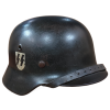 German M40 ET64 Single Decal SS Helmet with Leather Liner & Chin Strap