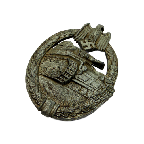 WW2 German Panzer Assault Tank Badge by Hermann Aurich in Bronze Grade (Original) - Photo 3