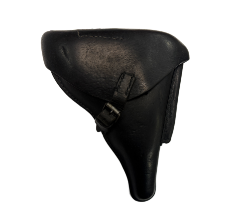 WW2 RARE German P.08 1942 Luger Black Pig Skin Leather Hardshell Holster By E.G. Luener+WaA