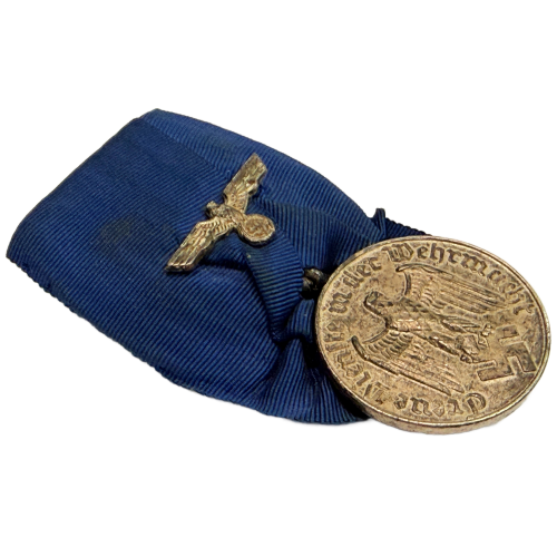 WW2 German Luftwaffe Parade Mounted Heer 4 Year Long Service Award with Ribbon