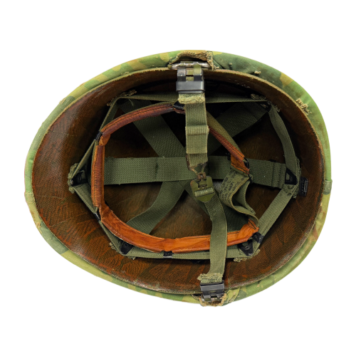 Vietnam War US M1 Army Infantry Combat Helmet W/ Steinberg Liner and Mitchell Camo Cover