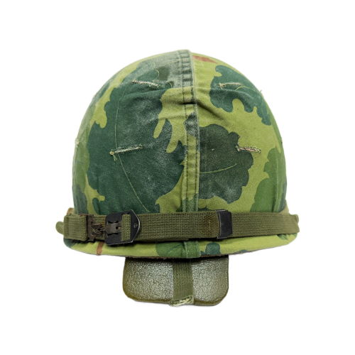 Veitnam War USMC Sergeant's M1 Combat Helmet W/ Steinberg Liner and Mitchell Camoflage Cover (Original) - Photo 4