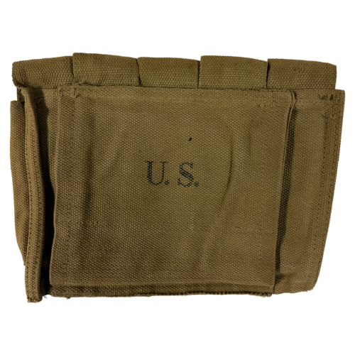 Original U.S. Thomson Machinegun 5 Pocket 20 Round Magazine Canvas Pouch Marked U.S. For Sale