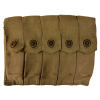  WW2 Original U.S. Thomson Machinegun 5 Pocket 20 Round Magazine Canvas Pouch Marked U.S. with Brass Star-Pull Fasteners 