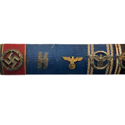 WW2 German Tiird Reich SS Ribbon Bar with 8 Ribbons