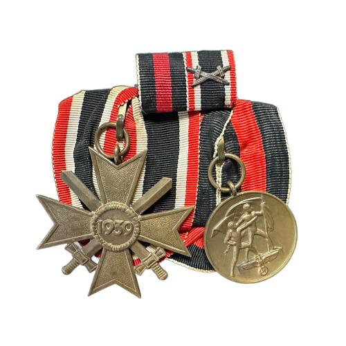 War Merit Cross With Swords 2nd Class & Sudetenland Occupation Oktoberfest 1938 Metal