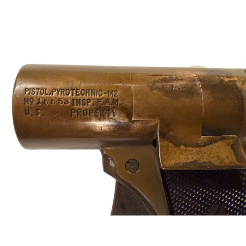 WW2 US Model M2 Pyrotechnic Brass Flare Pistol By International Flare Signal Co. (Original) - Photo 4