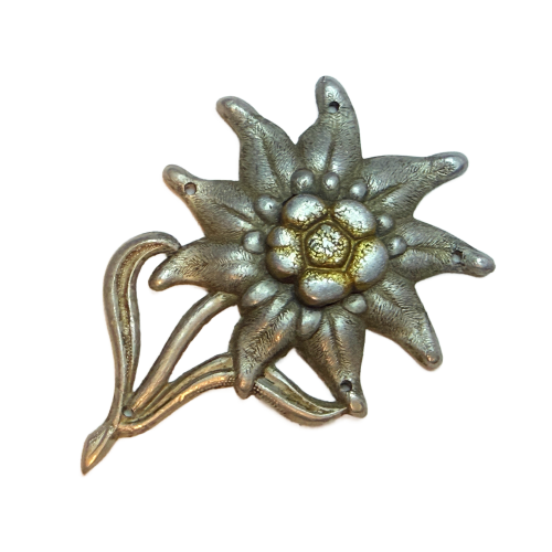 Original German Mountain Trooper Edelweiss Insignia, For M43 Gebirgsjager Cap 
