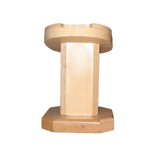 Light Oak Hardwood Pulpit Style Helmet/Visor Display Stand with Adjustible Shaper/Stretcher Insert