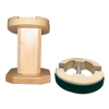 Light Oak Hardwood Pulpit Style Helmet/Visor Display Stand with Adjustible Shaper/Stretcher Insert