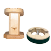 Light Oak Laser Engraved Hardwood Pulpit Style Helmet/Visor Display Stand with Adjustible Shaper/Stretcher Insert 
