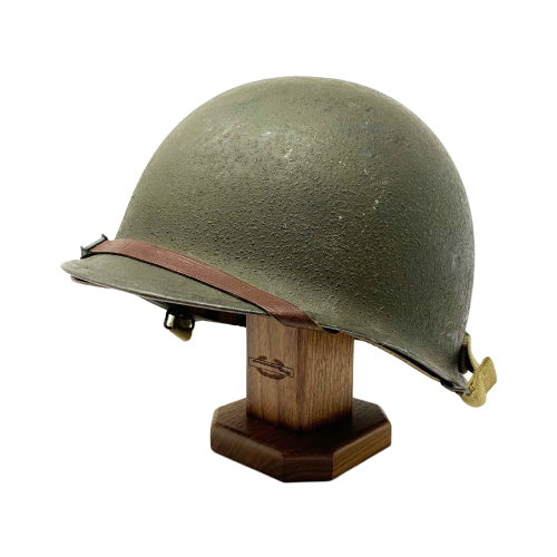 Dark Oak Laser Engraved Hardwood Pulpit Style Helmet/Visor Display Stand with Adjustible Shaper/Stretcher Insert