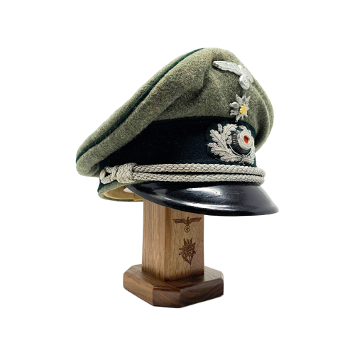 Dark Oak Laser Engraved Hardwood Pulpit Style Helmet/Visor Display Stand 
