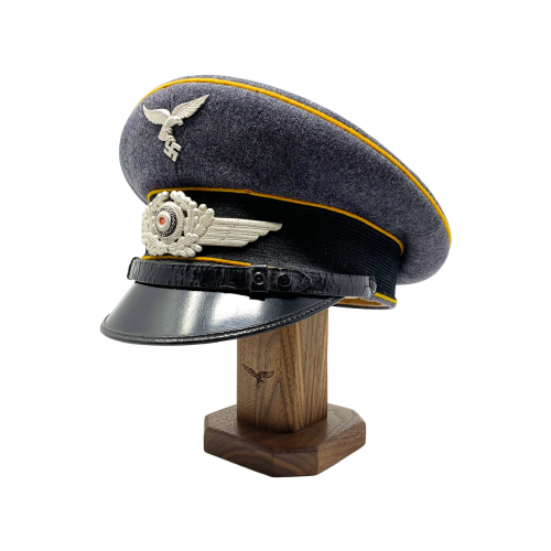 Dark Oak Laser Engraved Hardwood Pulpit Style Helmet/Visor Display Stand with Adjustible Shaper/Stretcher Insert