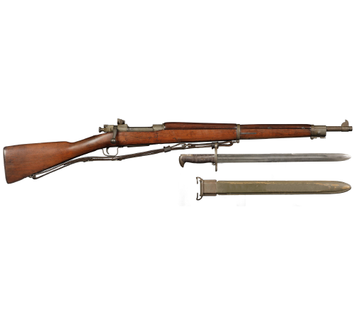 World War II U.S. 1943 Remington Model 1903-A3 Bolt Action Caliber 30-06 Rifle with Bayonet & leather sling for Sale