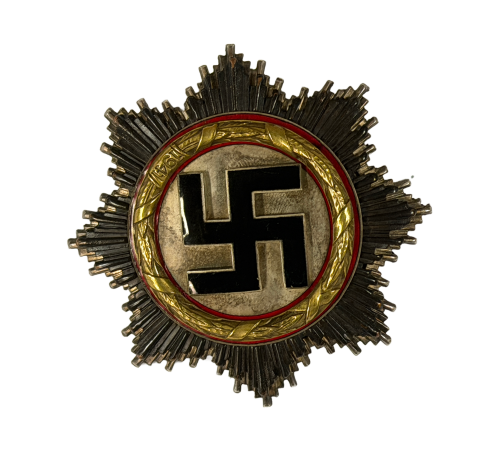  WW2 Original German Cross (Deutsches Kreuz) in Gold Award Metal Badge By Otto Klein & Co. 