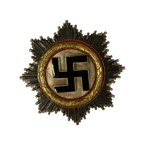  WW2 Original German Cross (Deutsches Kreuz) in Gold Award Metal Badge By Otto Klein & Co. 