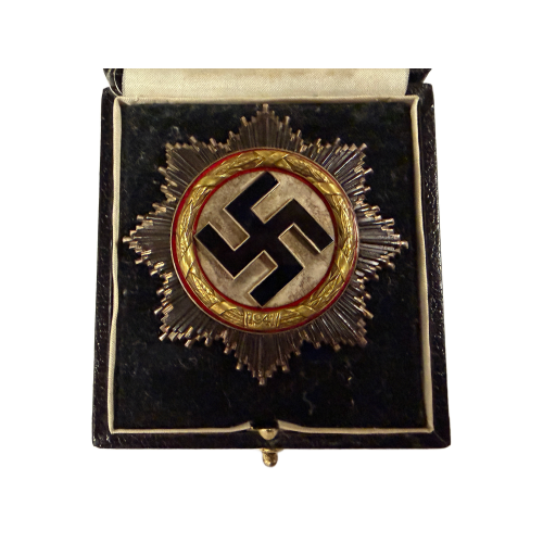 WW2 German Cross Deutsches Kreuz in Gold Award Metal Badge By Otto Klein & Co.
