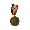German 1933 Hindenburg/Hitler Unity Medel In Bronze with National Tri-Color Ribbon Pinback Hanger