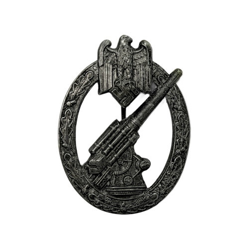 WW2 Original German Third Reich Luftwaffe Artillery Flak Badge by Hermann Aurich of Dresden For Sale