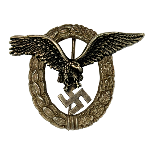 WW2 Original German Luftwaffe Pilots Badge Manufactured By C.E. Juncker for Sale