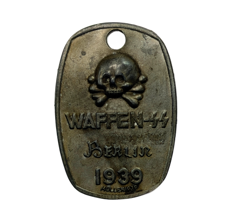 WW2 Original German Waffen SS Early Panzer Berlin 1939 Metal Badge Shield for Sale