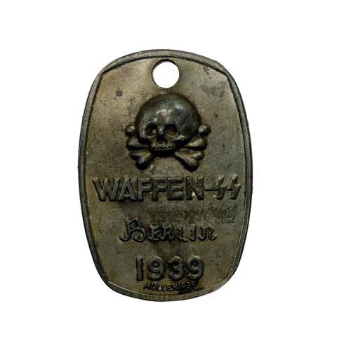 WW2 Original German Waffen SS Early Panzer Berlin 1939 Metal Badge Shield for Sale