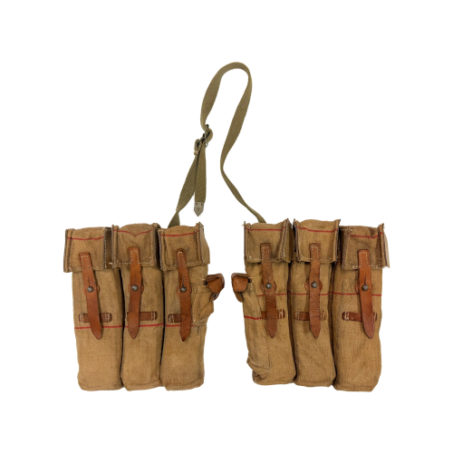 WW2 German MP44 Sturmgewehr 3 Pocket Ammunition Pouch Set with Six 30 Round MP44 Magazines Manufactured by Fxo, q/w, with Marked Waffenampt (Original) - Photo 4