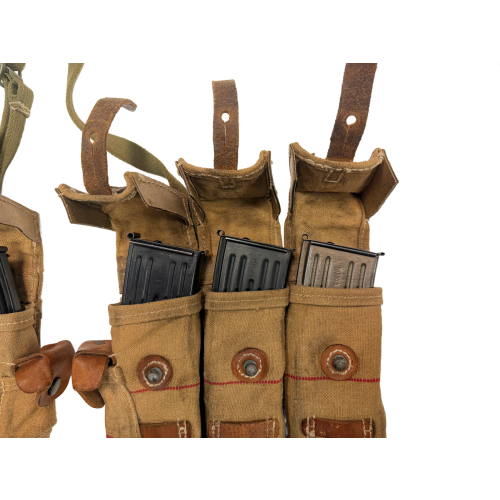 WW2 German MP44 Sturmgewehr 3 Pocket Ammunition Pouch Set with Six 30 Round MP44 Magazines Manufactured by Fxo, q/w, with Marked Waffenampt (Original) - Photo 6