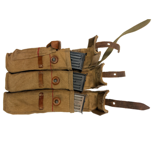 WW2 German MP44 Sturmgewehr 3 Pocket Ammunition Pouch Set with Six 30 Round MP44 Magazines Manufactured by Fxo, q/w, with Marked Waffenampt (Original) - Photo 12