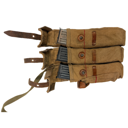WW2 German MP44 Sturmgewehr 3 Pocket Ammunition Pouch Set with Six 30 Round MP44 Magazines Manufactured by Fxo, q/w, with Marked Waffenampt (Original) - Photo 15