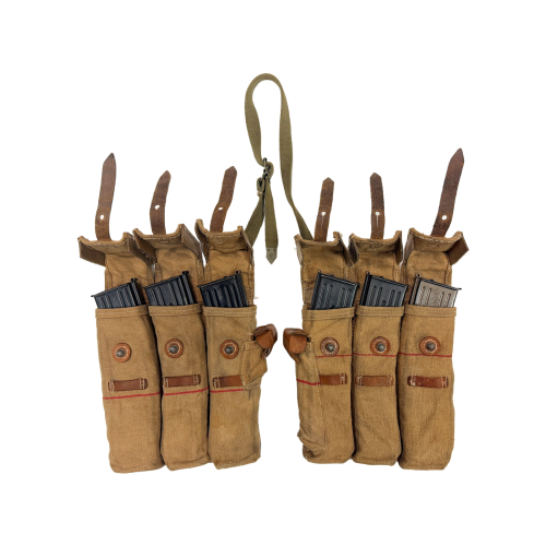 WW2 German MP44 Sturmgewehr 3 Pocket Ammunition Pouch Set with Six 30 Round MP44 Magazines Manufactured by Fxo, q/w, with Marked Waffenampt (Original) - Photo 23