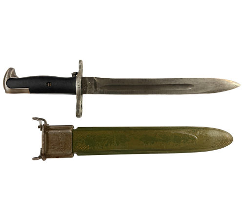 WW2 Original US AFH M1 Garand Bayonet with USM7 Scabbard & Wire Hook