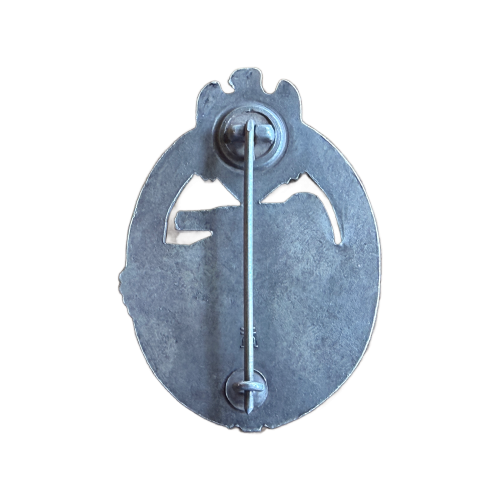 WW2 German Panzer Assault Tank Badge by Hermann Aurich in Silver